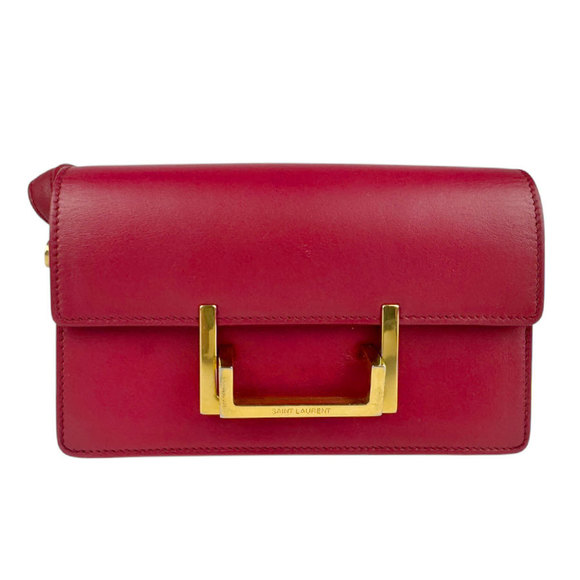 SAINT LAURENT Red Leather Shoulder Bag - Picture 1 of 5